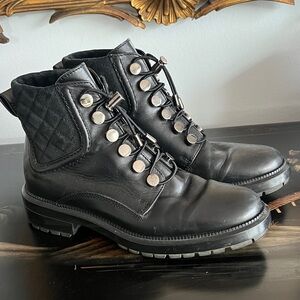 Aquatalia Linda Leather Combat Boot size 6.5  